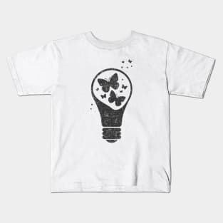 Light Bulb - Butterflies Kids T-Shirt